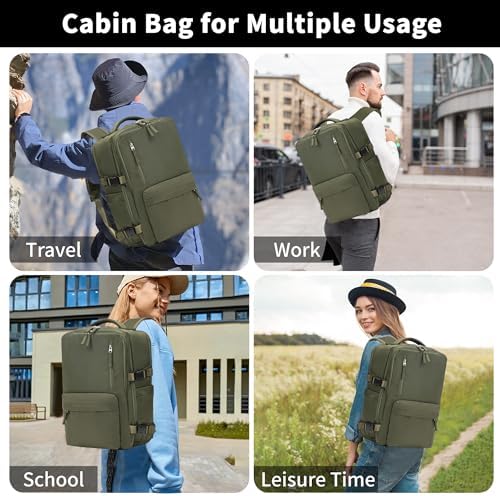 RMW Cabin Bags 40x20x25 for Ryanair Underseat Carry-ons Waterproof Hand Luggage Bag Travel Backpack Cabin Size Underseat Cabin Bag Anti-Theft Pocket Office Daypack School Bag - Image 2