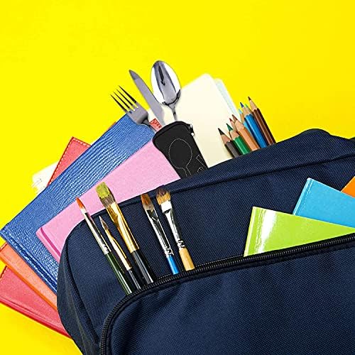 Cutlery Set with Portable Pouch Case, Stainless Steel Flatware Camping Utensil Set with Neoprene Bag for Outdoor Travel Picnic Office School Lunch Box (Sky Blue) - Image 6