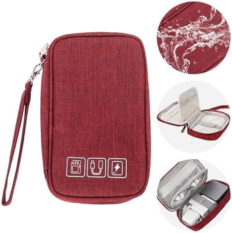 Small Travel Cable Organiser Bag, Cable Pouch, Electronics Accessories Organizer Carry Bag, 3 Layers Pouch Storage All-in-One Gadget Storage Bag for Cable, Cord, Charger, Phone, Earphone - Image 3