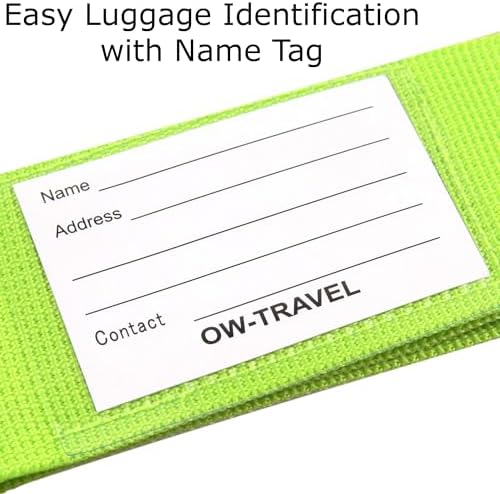 OW-Travel Personalised Luggage Straps for Suitcases (2 Pack Green) Easy to Spot Sturdy Suitcase Straps with Luggage labels. Travel Belt for Bag Baggage. Case Belts - Image 5
