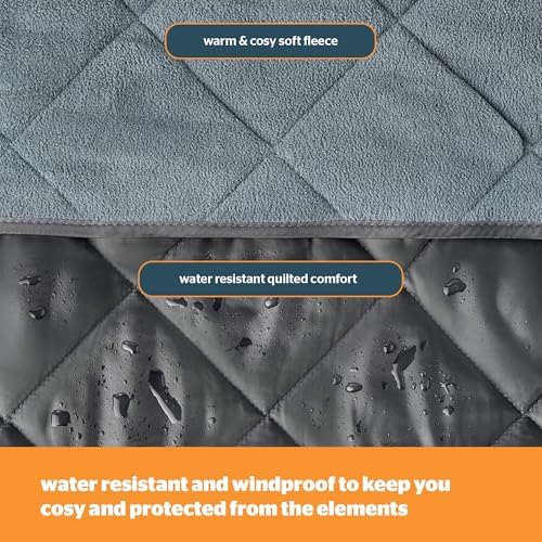 Silentnight Camping Collection Quilted Travel Blanket - Cosy Soft Fleece Keep You Warm Outdoor - Water & Wind Proof for Hiking Campfire Car or Garden - Lightweight Compact Machine Washable, 145x200cm - Image 4