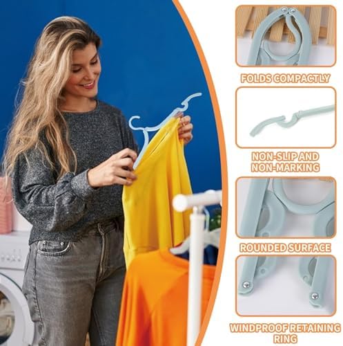 20 PCS Folding Clothes Hangers, Portable Travel Coat Hanger, 10 Color Foldable Space Saving Coat Hanger for Home Travel Outdoor Camping Holiday Travel Accessories Cruise Essentials - Image 4