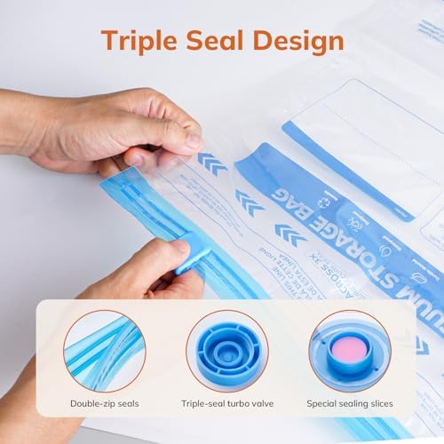 Vacuum Compression Storage Bags for Clothes - 12 Pack Reusable Space Saver Bags with Wireless Electric Air Pump for travel (3 Large + 3 Medium + 3 Small + 3 X-Small) - Image 6