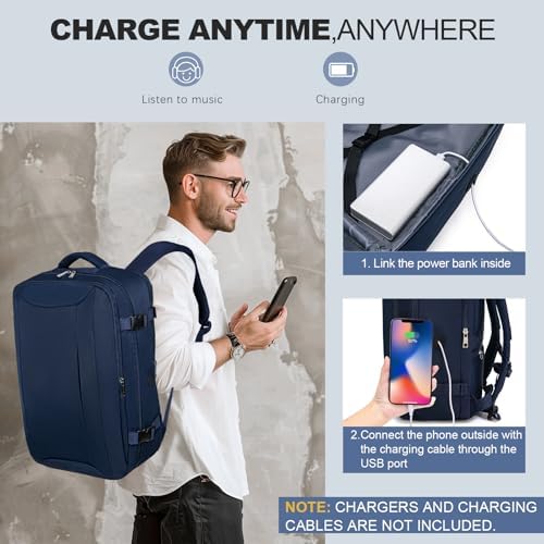 for Easyjet Cabin Bag 45x36x20, Travel Backpack with TSA Approved Clear Bag, Carry-ons Cabin Backpack for Travelling Underseat Cabin Bag Laptop Backpacks Luggage Set - Image 7