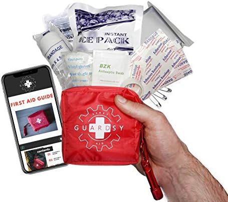 Guardsy Mini First Aid Kit | Compact Small Medical Emergency Survival Kit perfect for Car, Travel, Hiking, Camping, Outdoor, Cycling, Running, Home, Vehicle, Sports. With Digital First Aid Guide app - Image 9
