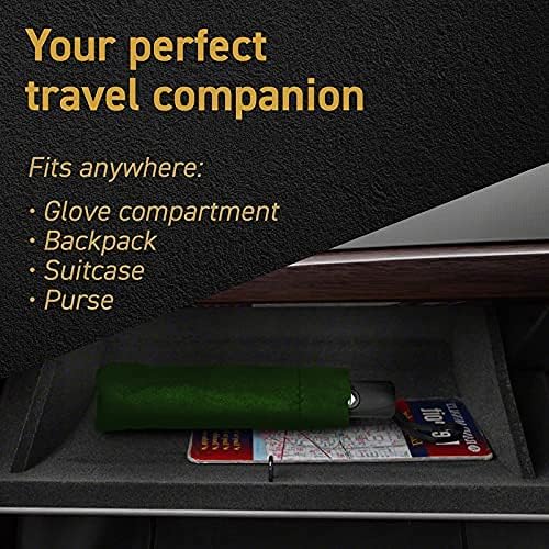 EEZ-Y Compact Travel Umbrella w/Windproof Double Canopy Construction - Auto Open Close Button for One Handed Operation - Sturdy Portable and Lightweight for Easy Carry - Image 6