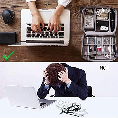 Electronic Organizer, Portable Travel Organizer Bag, Waterproof Electronics Accessories Storage Cases for iPad, Cables, Chargers, Hard Drive, Power Bank, Game Cards (Black) - Image 4