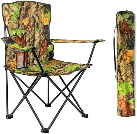 Crystals Camping Chair Heavy Duty, Compact Structure, Lightweight, Waterproof & Foldable with Cup Holder, Ideal for Garden, Fishing, Picnic, Camping & Travel Comfort (One Chair)