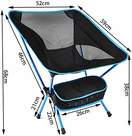 Portable Folding Camping Chair, Compact Collapsible Backpacking Chair Beach Chair with Carry Bag for Outdoor Hiking Fishing Picnic (Orange) - Image 2