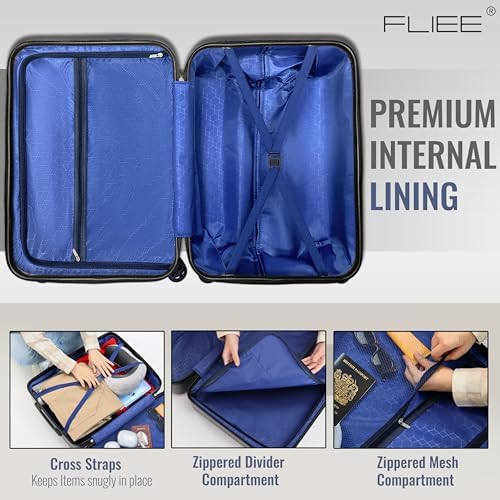 Medium Suitcase Hard Shell | Lightweight Suitcase | Aluminum Telescopic Handle | TSA 3 Digit Combination Lock | 4 Dual Spinner Wheels. (Green, Medium 24") - Image 5
