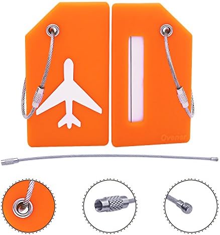Silicone Luggage Tag with Name ID Card Perfect to Quickly Spot Luggage Suitcase by Ovener (Orange 2 Pack Tags) - Image 5