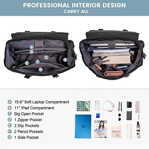 LOVEVOOK Backpack Womens Mens 15.6 inch Laptop Rucksack Bag for Ladies Waterproof High School Bags for Girls Boys Fashion Anti Theft Backpack with USB Casual Daypacks for Travel University Work - Image 3