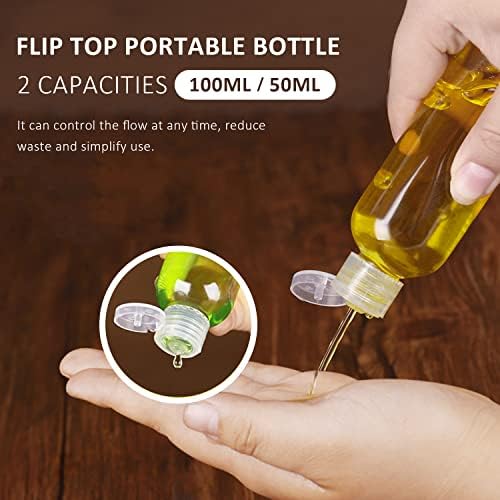 6 Pcs 100ml Travel Bottles, and 2 Pcs 50ml Travel Empty Bottles, with 3 Pcs Funnels and 15 Pcs Self-adhesive Labels, Sub-bottling of Cosmetics and Liquids,Used for Vacation and Travel - Image 4