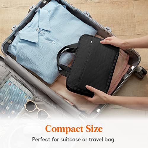 Lifewit Travel Toiletry Bag, Large Hanging Makeup Bag Organizer for Women, Transparent Travel Cosmetic Bag with Hanging Hook for Full Size Bottles, Vacation Essentials, Medium, Black - Image 7