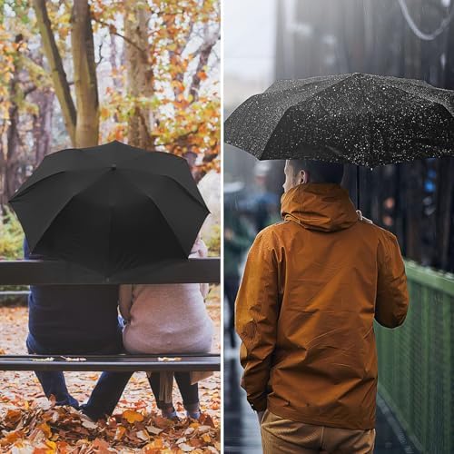 6 Pack Folding Travel Umbrella, Automatic Open Umbrellas Bulk, 8 Ribs Windproof Compact Umbrellas, Portable Sun Rain UV Auto Open & Close Umbrella for Men Women, Black - Image 6