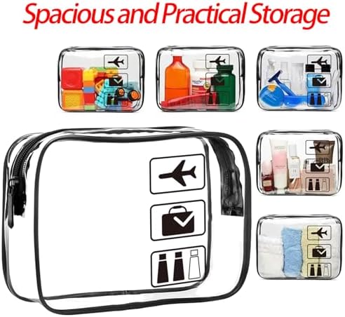 Clear Travel Toiletries Bag, 2 Pack TSA Approved Toiletry Bag with Zippers Travel Essentials PVC Waterproof Cosmetic Clear Makeup Bag for Women and Men - Image 2