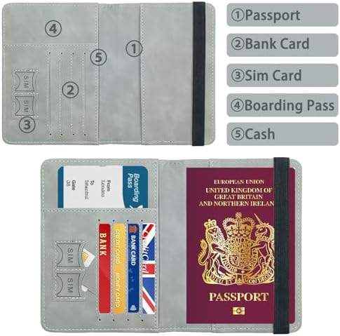 Travel Essential Passport Holder Wallet - Passport Cover Gifts for Birthday, Holiday, Christmas, Valentines Day, Practical Passport Case Present Ideas for Men, Dad, Husband, Hubby, Boyfriend, Family - Image 3