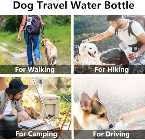 Alitent Portable Leakproof Dog Water Bottle Bowl with Snack Container, Travel Water Bowls, Stuff Food Drinking Thinyey, Hand Free Walking Accessories Small Dogs Breesd UK - Image 6