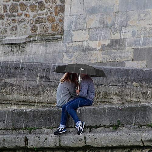Vicloon Mini Umbrella, Pocket Umbrella (Black) with Golden Handle, 210T Black Rubber Cloth & 6 Aluminum Alloy Ribs, Foldable Compact Travel Umbrella, UPF>50+ UV Resistance, Rain and Sun Umbrella - Image 7