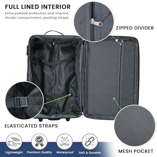 29" Large Suitcase Super Lightweight Luggage Combination Lock 20% Expandable 2 Wheel Soft Shell Check in Luggage for 23kg - Image 5