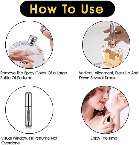 Perfume Atomiser pack of 5pcs Perfume Travel Bottle, 5ML Refillable Perfume Spray Bottle Easy to Refill Empty Atomiser Bottle for Purse, Handbag, Pocket and Luggage (Matte) - Image 3