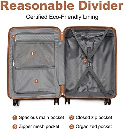 British Traveller Suitcase Check in Hold Luggage Lightweight PP Hard Shell Travel Trolley Suitcase with 4 Spinner Wheels TSA Lock (Navy, 76cm 92L) - Image 6