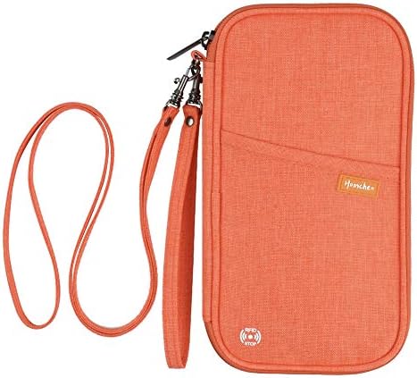 RFID Blocking Family Passport Wallet Holder Waterproof, Travel Document Organizer Credit Card Clutch Bag for Men Women