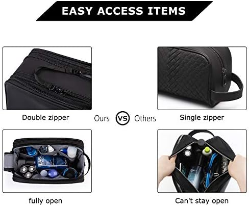 Toiletry Bag for Men, BAGSMART Travel Toiletry Organizer Dopp Kit Water-Resistant Shaving Bag for Toiletries Accessories, Black - Image 5