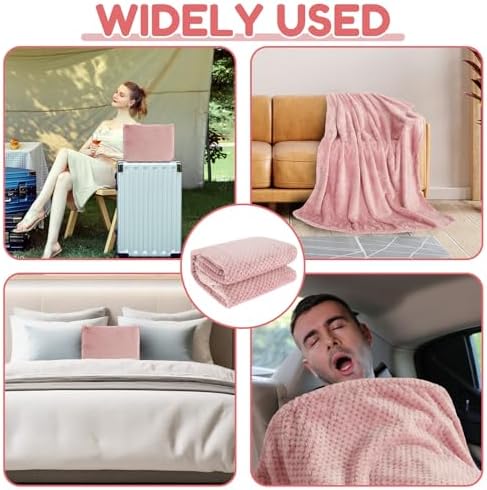 Travel Blanket and Pillow Set Soft Flannel Airplane Blanket Double Purpose Flight Blanket Portable Travel Throw Blanket Office Blanket with Fixed Belt Travel Essentials Gifts for Women, Men, Kids - Image 7