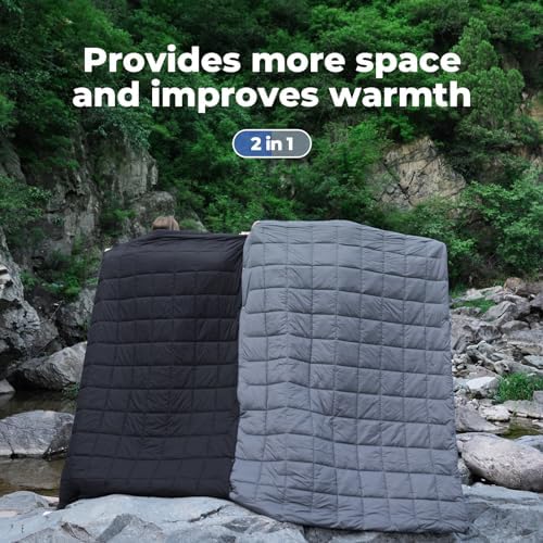KingCamp Camping Blanket Lightweight Outdoor, Travel Blanket Multifunctional Warm, Sleeping Blankets Ultralight with Snap Button, Sleeping Quilt for Picnics Beach Camping Hiking Car Indoor - Image 6