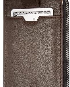 Vaultskin Notting Hill Minimalist Leather Zipper Wallet for Women and Men: Slim Multi Cardholder with RFID Blocking and Keychain Ring