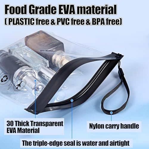 Clear Travel Toiletry Bag - Airport Security Liquids Bags, Airport Liquid Bag 20 x 20cm TSA Approved, Travel Accessories/Holiday Essentials Makeup Bags/HangLuggage for Men Women - Image 4