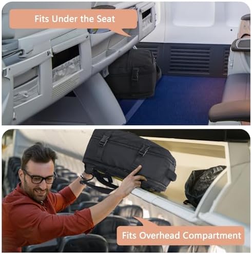 Cabin Bags 40x20x25 for Ryanair Underseat Carry-Ons Travel Backpack - Hand Luggage Backpack Cabin Bag Size 20L - Daypack School Office Bag with USB Port - Black - Image 5