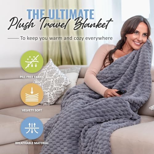 BOACAY Packable Travel Blanket for Airplane, Car - Compact Office Blanket - Portable Pillow for Adults, Kids with Case, Luggage Sleeve, Backpack Clip - Image 2