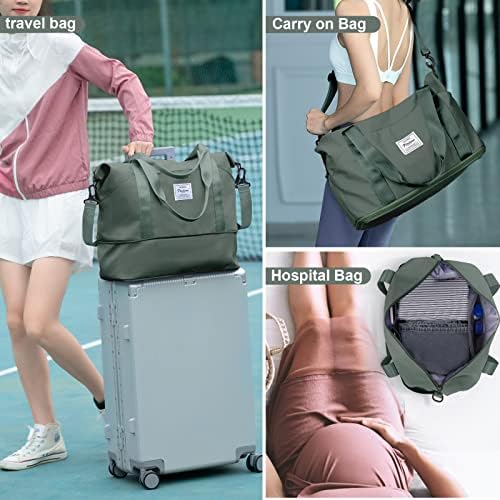 SZLX for Ryanair Airlines Cabin Bag 40x20x25 Underseat Foldable Travel Duffel Bag Holdall Tote Carry on Hand Luggage Overnight for Women and Men 20L(Olive Green) - Image 8