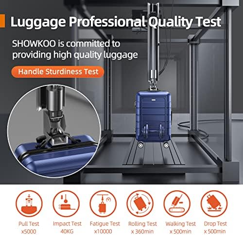 SHOWKOO Suitcase Large 28-Inch Expandable PC+ABS Hard Shell Travel Luggage Lightweight Durable High Capacity with Double Spinner Wheels TSA Lock, 28" Blue - Image 7