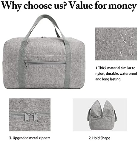 Ryanair Cabin Bags 40x20x25 Underseat Cabin Bag Travel Duffel Bag Foldable Holdall Tote Carry on Cabin Luggage Overnight Weekend Bags Gifts for Women and Men - Image 3