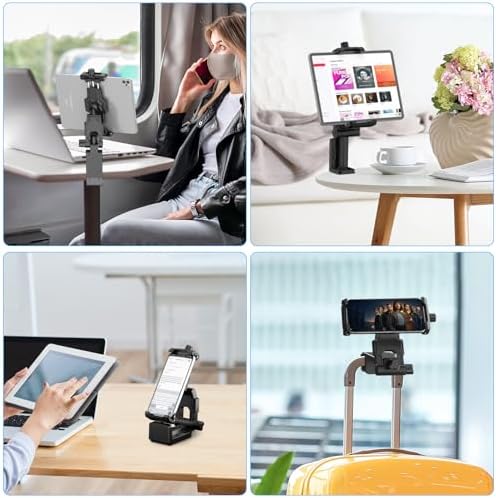 Airplane Tablet Holder Mount, Adjustable Travel Essentials iPad Phone Stand with 360 Degree Rotation, Portable Tesla Model 3/Y Car Headrest Mount Compatible with iPad, Phone, Switch - Image 8