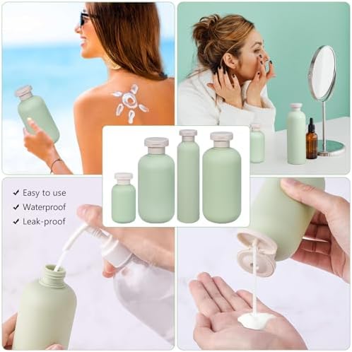 Travel Bottle for Toiletries 100ML/200ML/260ML/300ML,Forreen 4 Pack Squeeze Bottles Empty Plastic Soft Reusable LeakProof Travel Containers Empty Bottles for Shampoo Creams Lotion - Image 6