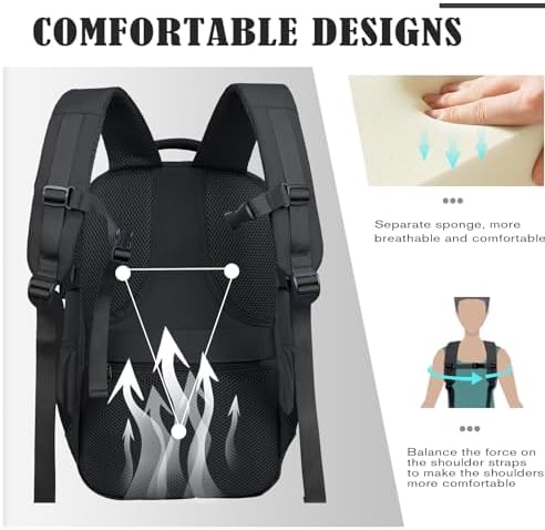 Cabin Bags 40x20x25 For Ryanair Underseat Travel Backpack, Hand Luggage Carry-ons Bag Cabin Size For Airplanes Flight, Rucksack For Men Womens, Waterproof Backpack For Travelling With USB Port - Image 5