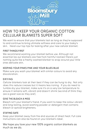 Bloomsbury Mill - Cellular Blankets Baby - Soft 100% Organic Cotton Baby Blanket - Pack of 2 - Baby Essentials For Newborn - Ideal for Cot Bed, Travel, Car Seat, Pram, Moses Basket - Blue 75x95cm - Image 9