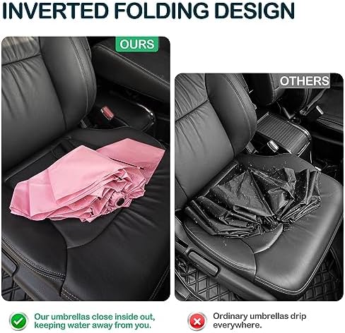 Umbrella Reverse Close Folding Windproof Travel Umbrella - Compact and Portable for Easy Carrying with Auto Open-Close - for Men and Women - Image 2