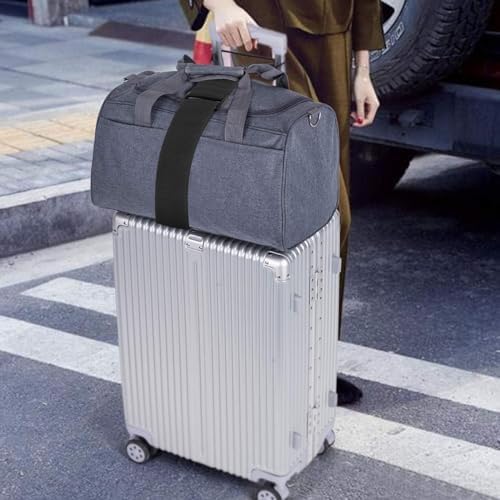 2 Pcs Elastic Fastening Belt for Luggage, Adjustable Luggage Straps for Suitcases Attach Bags, Portable Travel Suitcase Accessory (2 Black) - Image 7