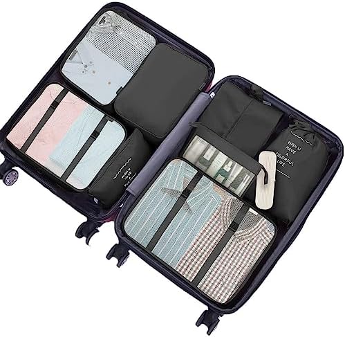 Packing Cubes for Suitcase - GEEDIAR 11 PCS Packing Cubes Travel Luggage Organizers Bag Waterproof Travel Essentials Bag Clothes Shoes Storage Bags(Black) - Image 5