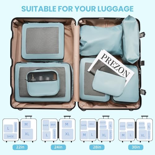 Packing Cubes for Suitcase 8 Set, Lightweight Luggage Packing Organizers Packing Cubes for Travel Accessories - Image 7