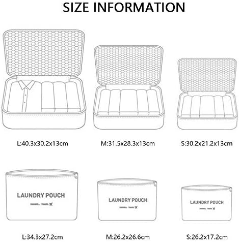 Vicloon Travel Organiser Packing Bags, 6 PCS Packing Cubes Set for Clothes Luggage Organizers Storage Bags (Gray) - Image 2