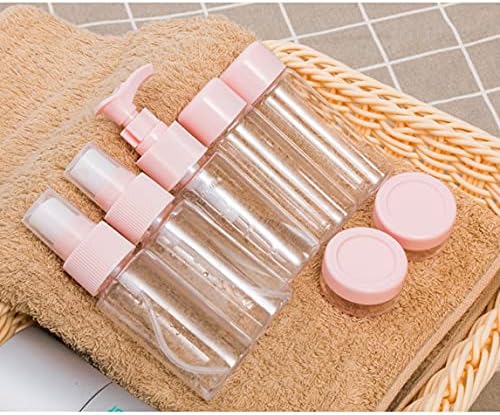 11 Piece Set Cosmetics Travel Bottle, Transparent Travel Toiletries Bottles Under 100ml, Including Spray, Sample Pots, Label Paper and Transparent Cosmetic Bag,Leak-Proof Accessories - Image 2