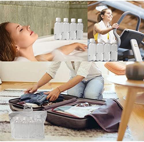4pcs Travel Bottles,80ml Refillable Clear Empty Plastic Travel Size Containers Bottles with Screw Lids for Toiletries,Soap,Shampoo and Conditioner - Image 8