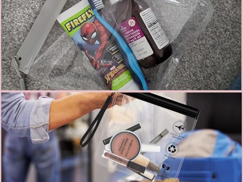Clear Travel Toiletry Bag - Airport Security Liquids Bags, Airport Liquid Bag 20 x 20cm TSA Approved, Travel Accessories/Holiday Essentials Makeup Bags/HangLuggage for Men Women - Image 8