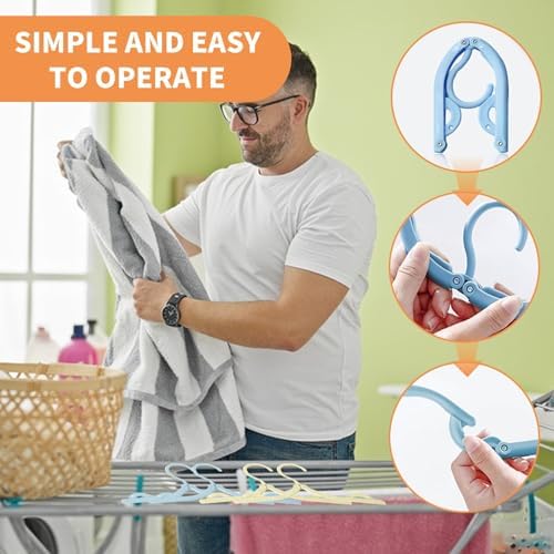 20 PCS Folding Clothes Hangers, Portable Travel Coat Hanger, 10 Color Foldable Space Saving Coat Hanger for Home Travel Outdoor Camping Holiday Travel Accessories Cruise Essentials - Image 5